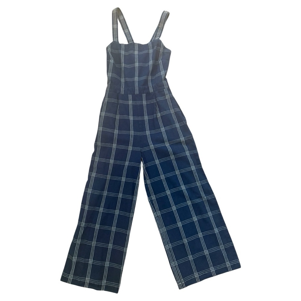 J. Crew Women's Blue plaid Overalls - Picture 2 of 7
